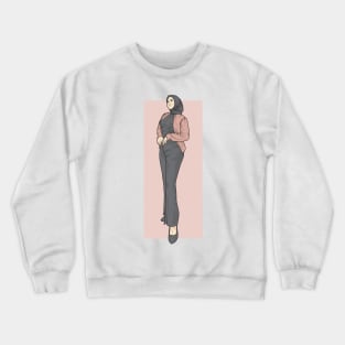 Girl In Black Pants Crewneck Sweatshirt